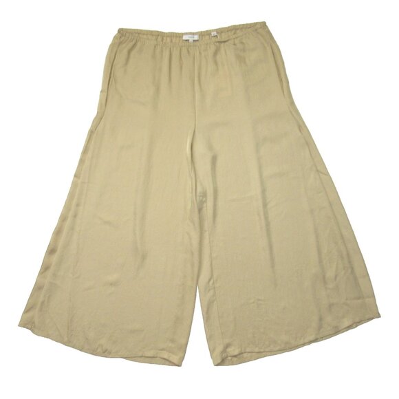 NWT Vince Drapey Satin Culotte in Maize Lightweight Super Wide Crop Pants XL - Picture 4 of 7